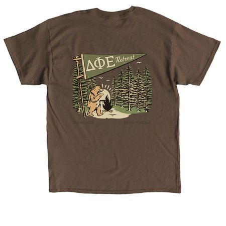 Retreat Bear T Shirt, a Dark Chocolate Classic Unisex Tee (back-view)