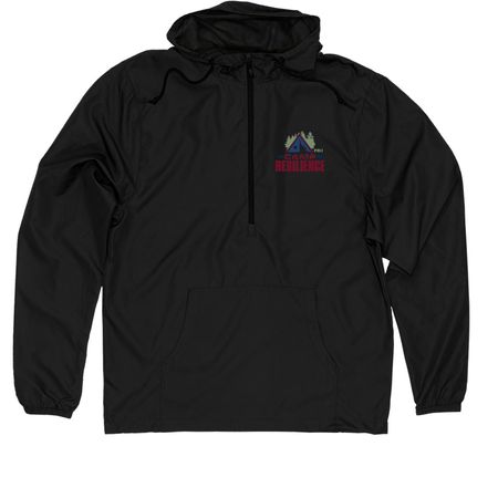 Jackets, a Black Quarter-Zip Windbreaker
