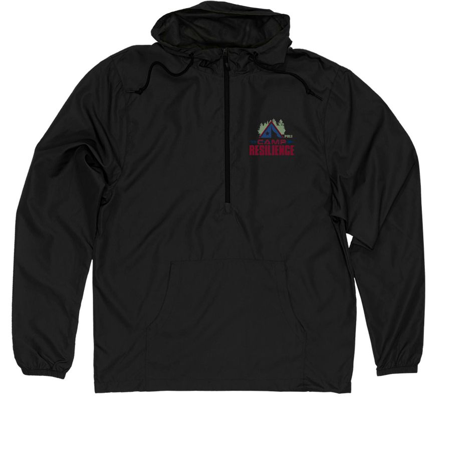 Jackets, a Black Quarter-Zip Windbreaker