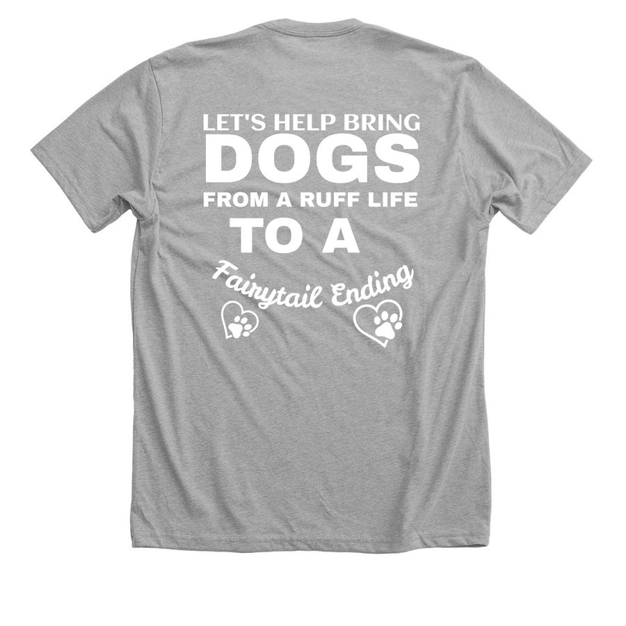 T-shirts for a dog rescue cause, a Athletic Heather Premium Unisex Tee (back-view)