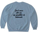 My Grandkids Do Taekwondo&nbsp;, a Stone Blue Softstyle Crewneck Sweatshirt (back-view)