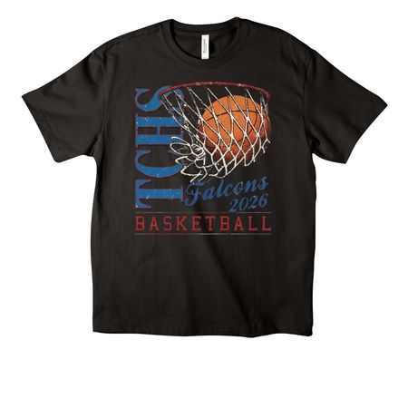 TC Basketball2, a Black Unisex Heavyweight Tee