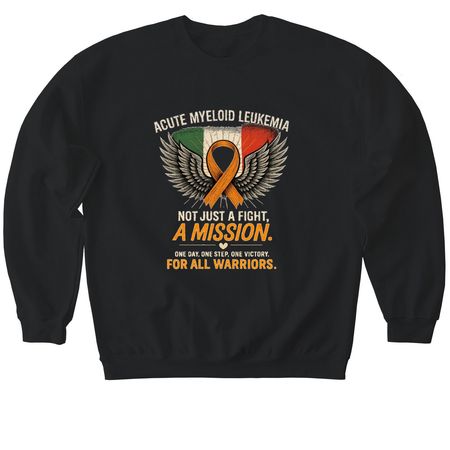 AML Warriors: Not Just a Fight, A Mission, a Black Softstyle Crewneck Sweatshirt