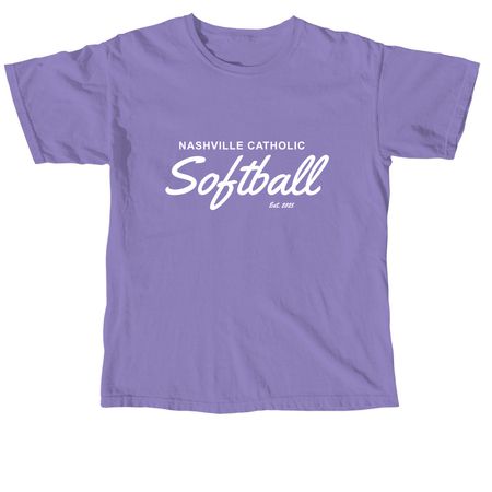 Softball Comfort Colors Purple T-shirt, a Violet Comfort Colors Unisex Tee
