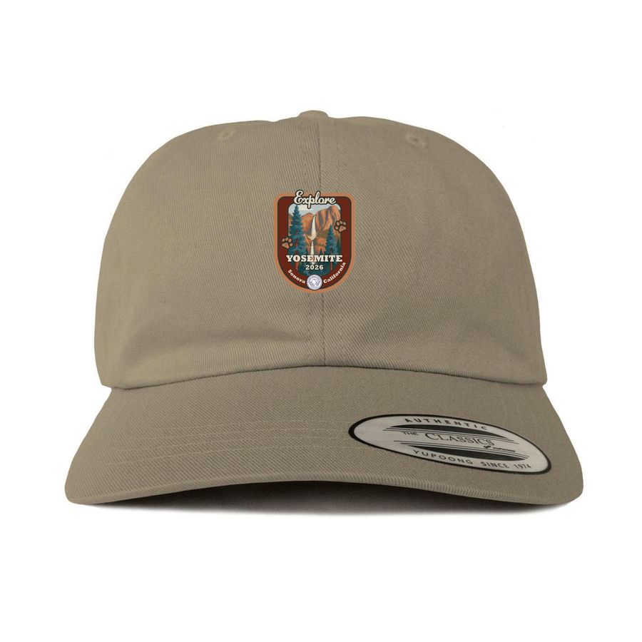 Explore Yosemite 2026 - Yosemite Kennel Club!, a Khaki Printed Classic Baseball Cap