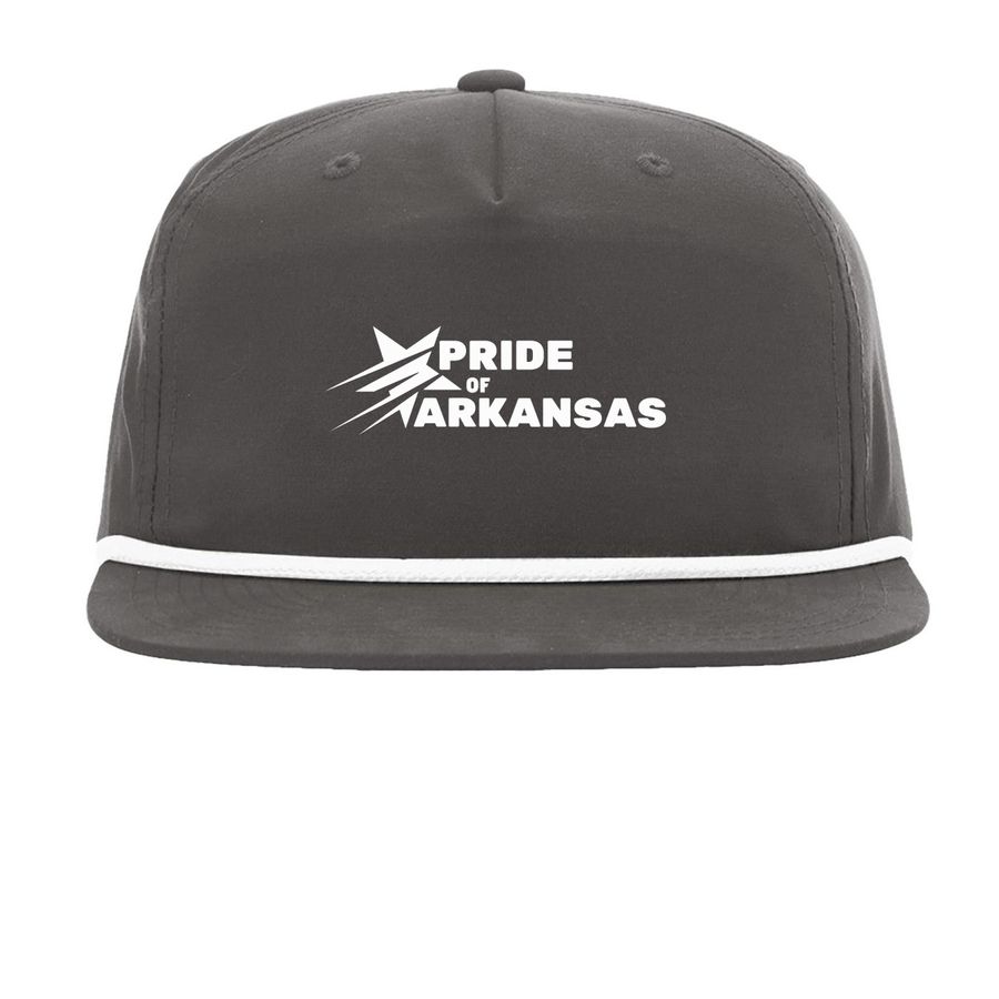 POA White Logo Hats, a Charcoal/ White Printed Umpqua Snapback Cap