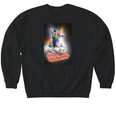 Unstoppable Unicorn&nbsp;, a Black Softstyle Crewneck Sweatshirt