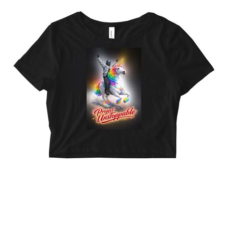 Unstoppable Unicorn&nbsp;, a Black Women's Fitted Cropped Tee