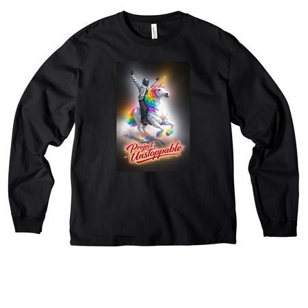 Unstoppable Unicorn&nbsp;, a Black Unisex Heavyweight Long Sleeve Tee
