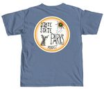 logo front and back, a Blue Jean Comfort Colors Unisex Tee (back-view)