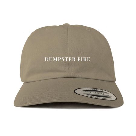 Dumpster Fire Baseball Cap, a Khaki Printed Classic Baseball Cap