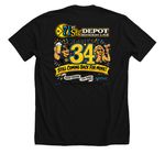 Depot 34 T-Shirt, a Solid Black Blend Premium Unisex Tee (back-view)