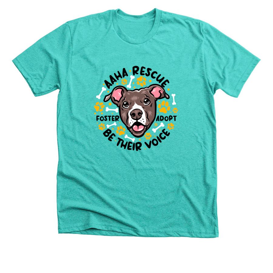 AAHA Rescue-Be their voice2, a Heather Sea Green Premium Unisex Tee