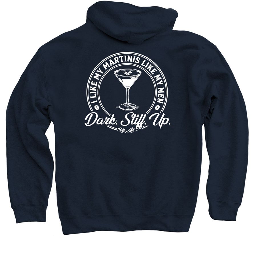 Stuffed Olive Espresso Martini (Dark Mode), a Navy Pullover Hoodie