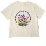 Growing in Love, a Natural Women's Heavyweight Tee (back-view)