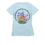 Growing in Love, a Ice Blue Women's Slim Fit Tee (back-view)