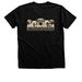Big logo back small front, a Black Heather Premium Unisex Tee (back-view)