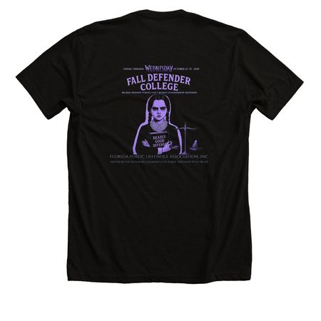 Fall Defender College 2025, a Solid Black Blend Premium Unisex Tee (back-view)