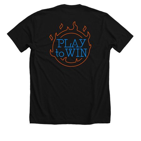 Food Chain Wins Games, a Solid Black Blend Premium Unisex Tee (back-view)