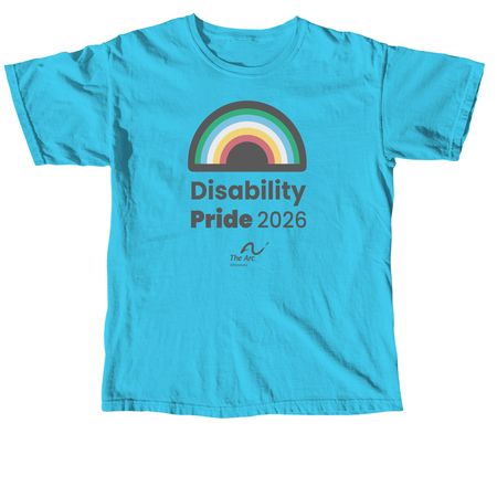 Disability Pride 26 Shirts, a Lagoon Blue Comfort Colors Unisex Tee