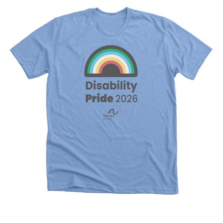 Disability Pride 26 Shirts, a Heather Carolina Blue Premium Unisex Tee
