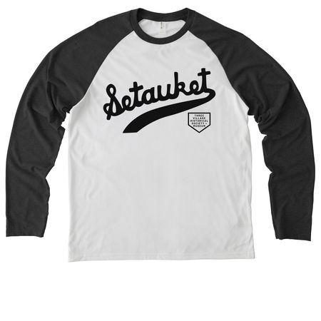 Setauket Baseball Replica T-Shirt, a Space Black/ Bright White Allmade Eco Triblend Colorblock Raglan Long Sleeve Tee