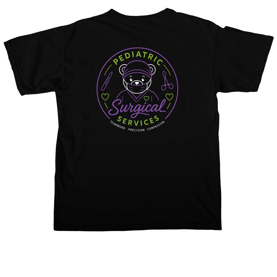 MB Surgery, a Black Comfort Colors Unisex Tee (back-view)