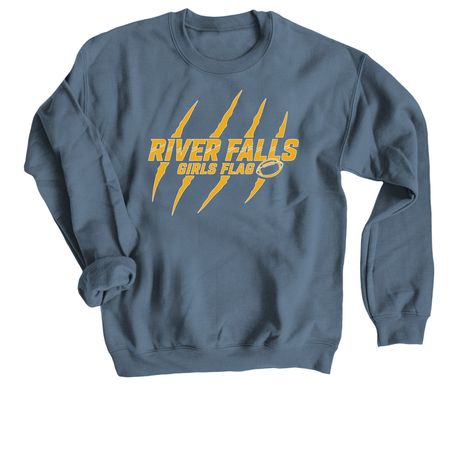 River Falls Girls' Flag Crew, a Indigo Crewneck Sweatshirt