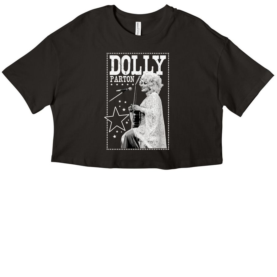 Dolly Parton Live, a Black Women?s Cropped Cotton Tee