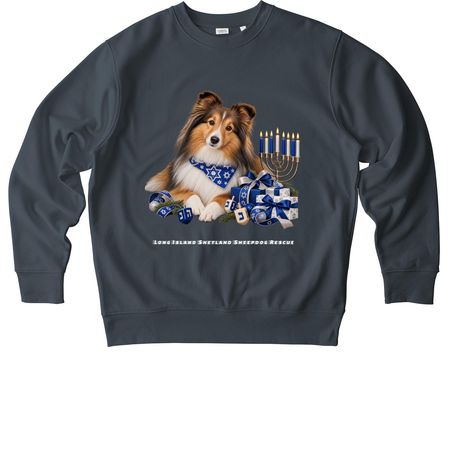 Hanakkah Sable Sheltie, a India Ink Grey Stanley/Stella Unisex Changer 2.0 Crewneck Sweatshirt