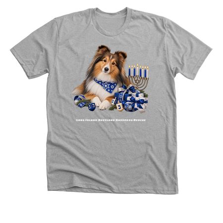 Hanakkah Sable Sheltie, a Athletic Heather Premium Unisex Tee
