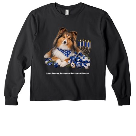 Hanakkah Sable Sheltie, a Vintage Black Youth Heavyweight Long Sleeve Tee