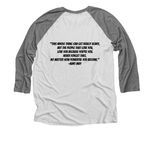 3/4 Baseball Tee, a Premium Heather and Heather White 3/4 Sleeve Baseball Tee (back-view)