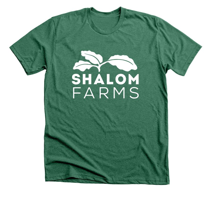 Shalom Farms Merch!, a Heather Grass Green Premium Unisex Tee