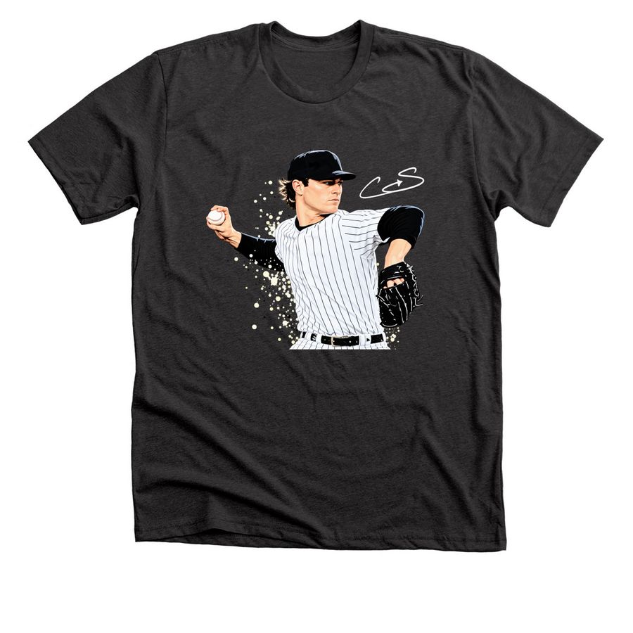 New York Yankees Cam Schlittler Signature Pit, a Dark Grey Heather Premium Unisex Tee