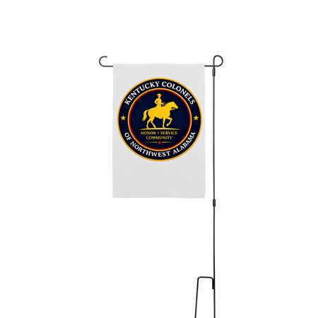 KCNA Yard Flag, a White 12" x 18" Yard Flag with Stake