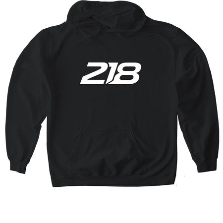218 Hating Is Free, a Black Gildan Softstyle Pullover Hoodie