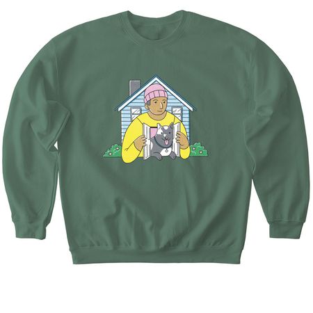 My Dog Is My Home Conference 2026 - Design B, a Military Green Softstyle Crewneck Sweatshirt
