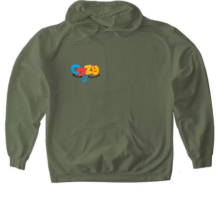 Cozy Folks, a Military Green Gildan Softstyle Pullover Hoodie