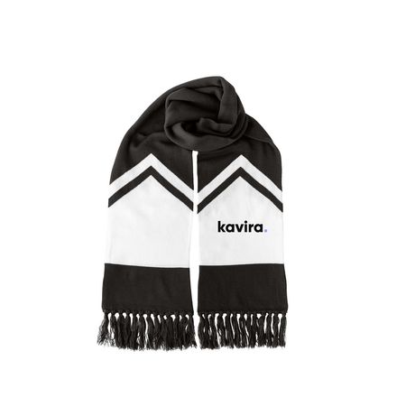 Kavira Scarf, a Black/ White Two-Tone Gameday Scarf