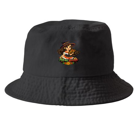 No me boosta, a Black Printed Bucket Hat
