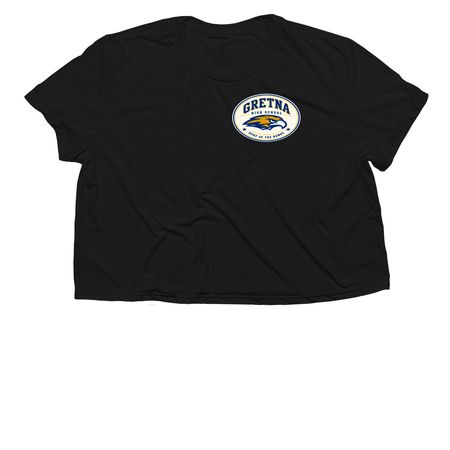 GHS Alumni, a Black Women?s Flowy Cropped Tee