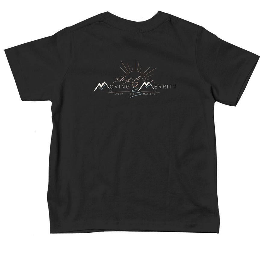 Toddler Heart/Mtns, a Black Toddler Tee (back-view)