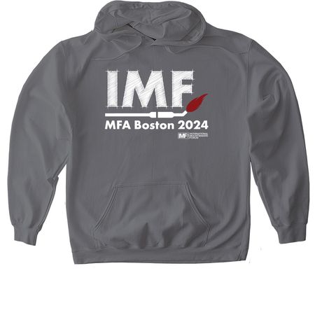 IMF2024, a Charcoal Gildan Softstyle Pullover Hoodie