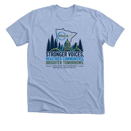 Counselor Advocacy, a Heather Baby Blue Premium Unisex Tee