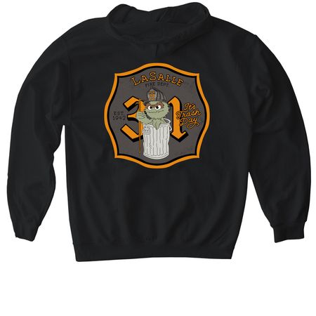 C-Shift Grouch, a Black Gildan Softstyle Pullover Hoodie (back-view)