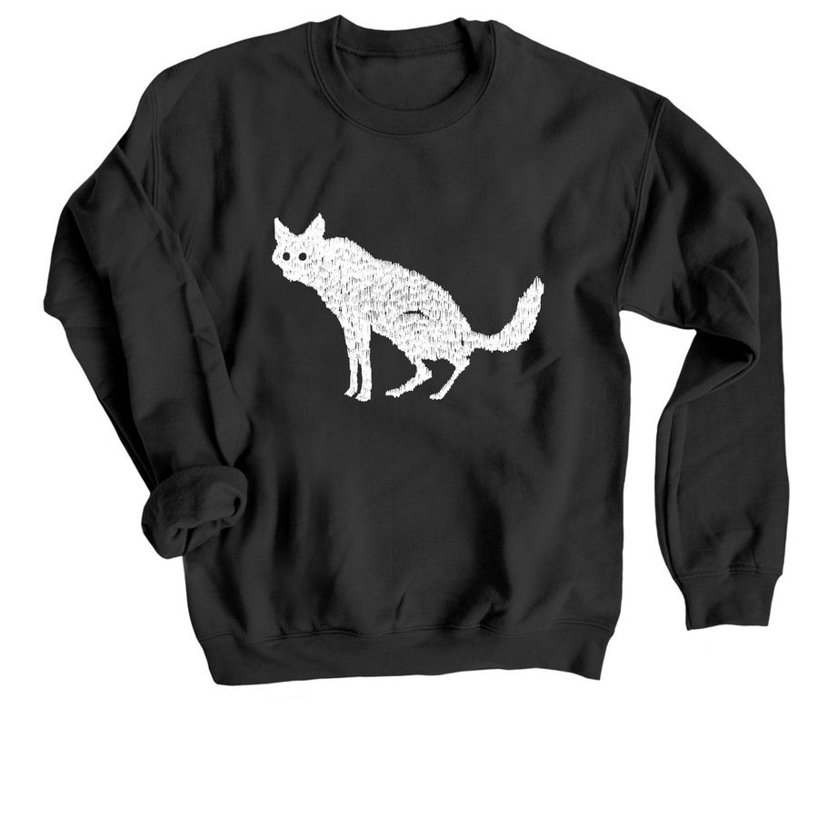 Defiant coyote--white design, a Black Crewneck Sweatshirt