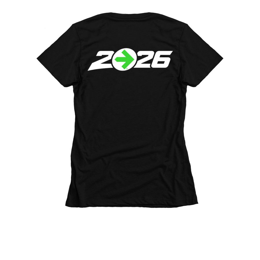 Pelotonia Bikers Year 2026, a Black Women's Slim Fit Tee (back-view)