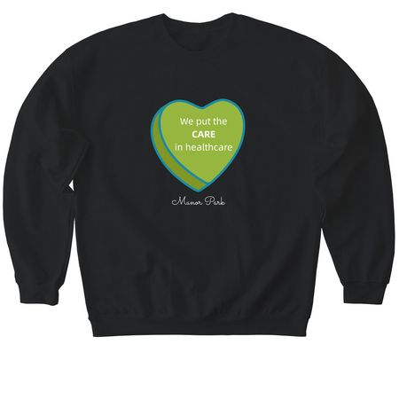 HealthCARE, a Black Softstyle Crewneck Sweatshirt