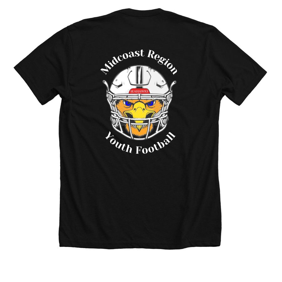 Midcoast Region Youth Football, a Solid Black Blend Premium Unisex Tee (back-view)